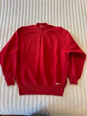 Free People x Dr. Collectors oversized mock Sun Faded Sweatshirt Womens XS Red